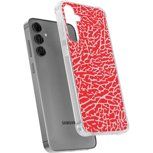Elephant Print Red Galaxy S24 Plus Clear Case