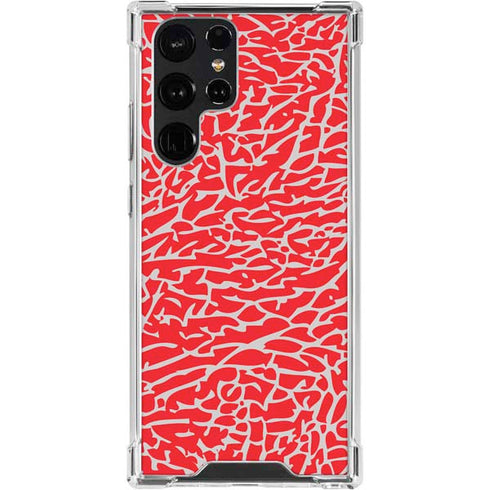 Elephant Print Red Galaxy S24 Ultra Clear Case