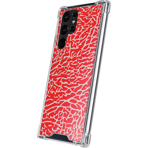 Elephant Print Red Galaxy S24 Ultra Clear Case