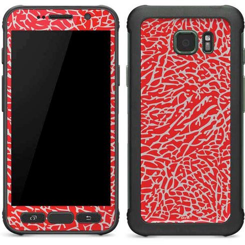 Elephant Print Red Galaxy S7 Active Skin