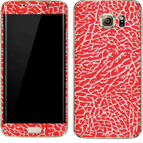 Elephant Print Red Galaxy S7 Edge Skin