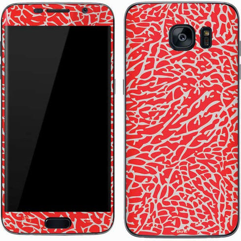 Elephant Print Red Galaxy S7 Skin