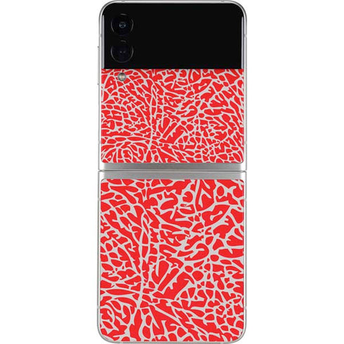 Elephant Print Red Galaxy Z Flip3 5G Skin
