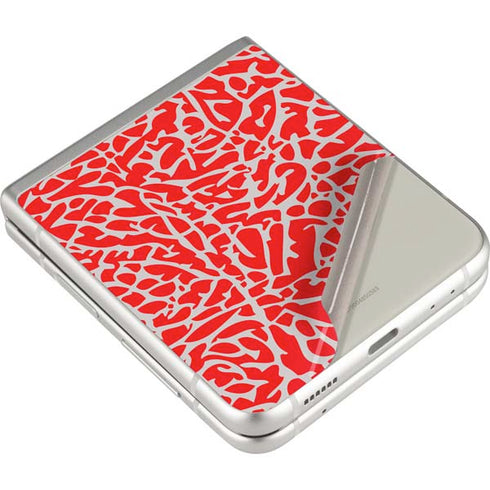 Elephant Print Red Galaxy Z Flip3 5G Skin