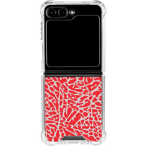 Elephant Print Red Galaxy Z Flip5 5G Clear Case