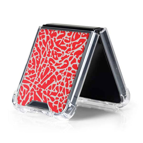 Elephant Print Red Galaxy Z Flip5 5G Clear Case