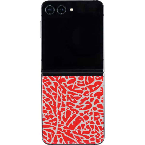 Elephant Print Red Galaxy Z Flip5 5G Skin