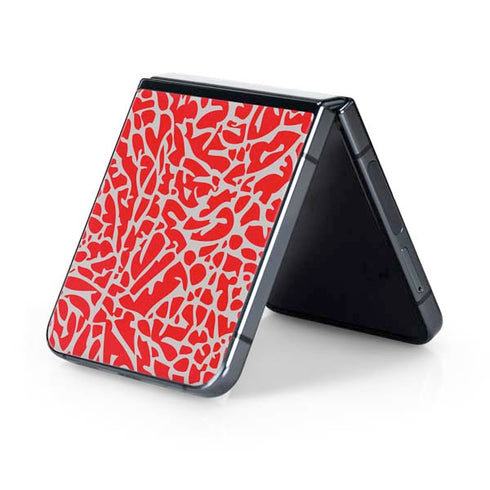 Elephant Print Red Galaxy Z Flip5 5G Skin