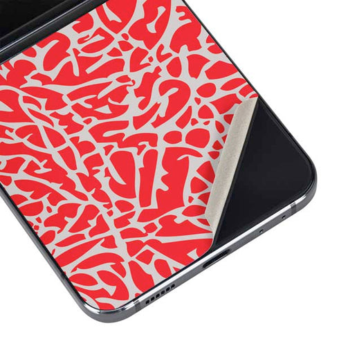 Elephant Print Red Galaxy Z Flip5 5G Skin