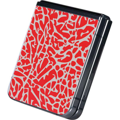 Elephant Print Red Galaxy Z Flip5 5G Skin