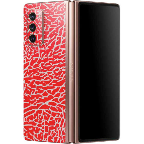 Elephant Print Red Galaxy Z Fold2 5G Skin