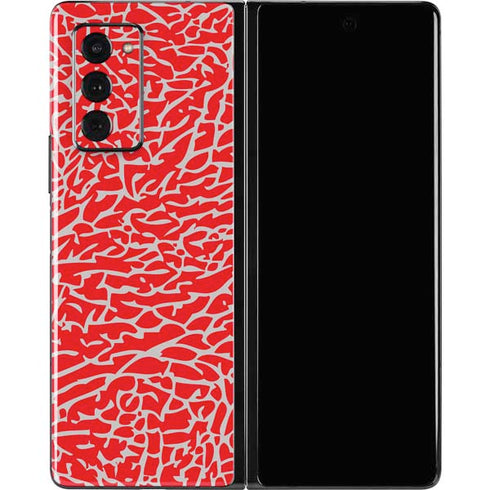 Elephant Print Red Galaxy Z Fold2 5G Skin