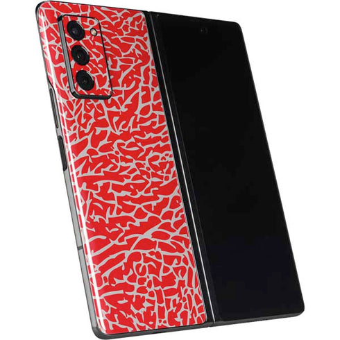 Elephant Print Red Galaxy Z Fold2 5G Skin