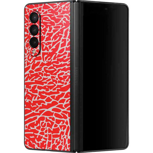 Elephant Print Red Galaxy Z Fold3 5G Skin
