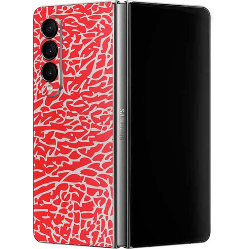 Elephant Print Red Galaxy Z Fold4 5G Skin
