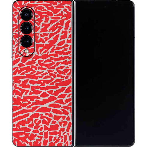 Elephant Print Red Galaxy Z Fold4 5G Skin
