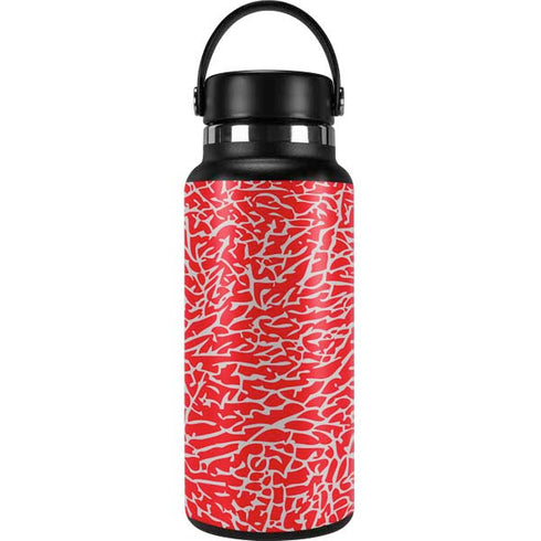 Elephant Print Red Hydro Flask 32oz Wide Mouth Skin