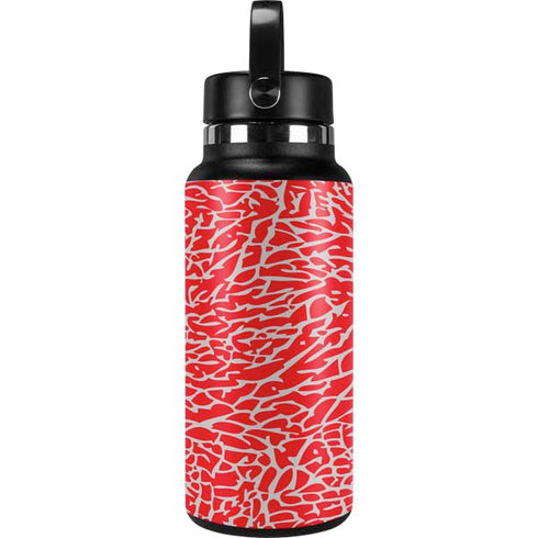 Elephant Print Red Hydro Flask 32oz Wide Mouth Skin