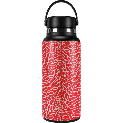 Elephant Print Red Hydro Flask 32oz Wide Mouth Skin