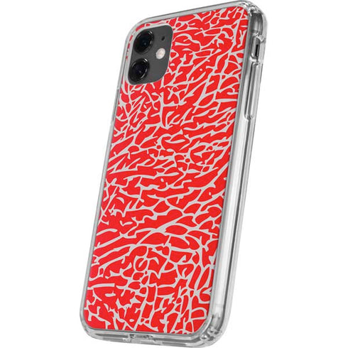Elephant Print Red iPhone 11 Clear Case