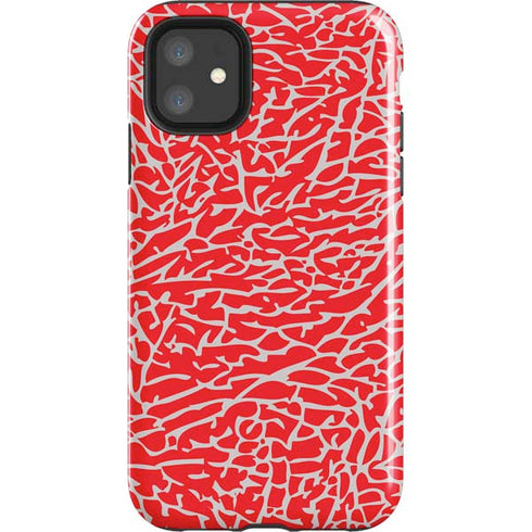 Elephant Print Red iPhone 11 Impact Case