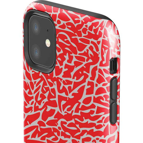 Elephant Print Red iPhone 11 Impact Case