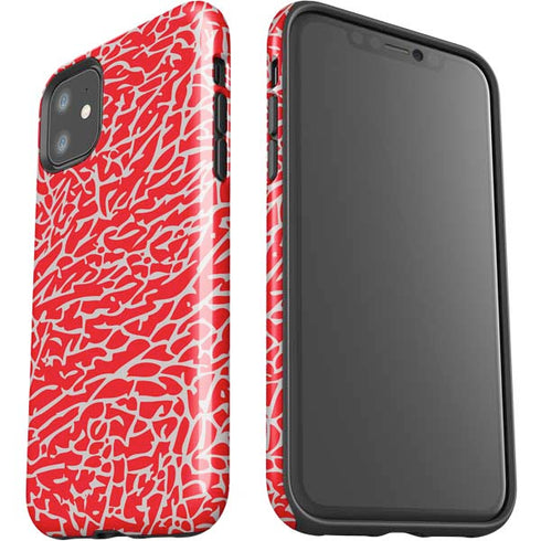 Elephant Print Red iPhone 11 Impact Case