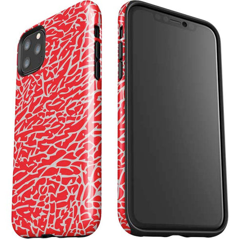 Elephant Print Red iPhone 11 Pro Max Impact Case
