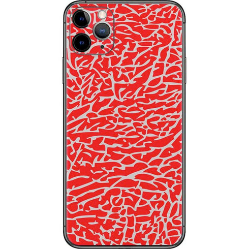 Elephant Print Red iPhone 11 Pro Max Skin
