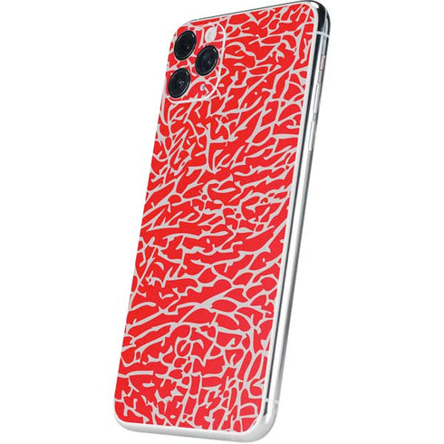 Elephant Print Red iPhone 11 Pro Max Skin