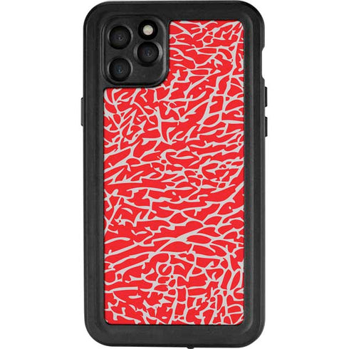 Elephant Print Red iPhone 11 Pro Max Waterproof Case