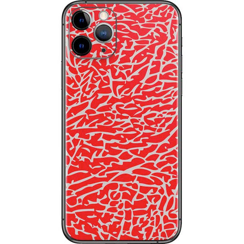 Elephant Print Red iPhone 11 Pro Skin