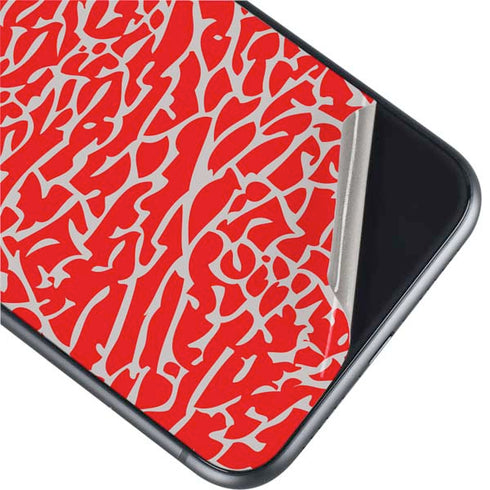 Elephant Print Red iPhone 11 Skin