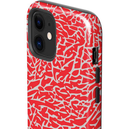 Elephant Print Red iPhone 12 Mini Impact Case