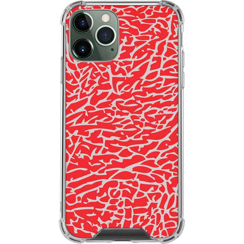 Elephant Print Red iPhone 12 Pro Clear Case