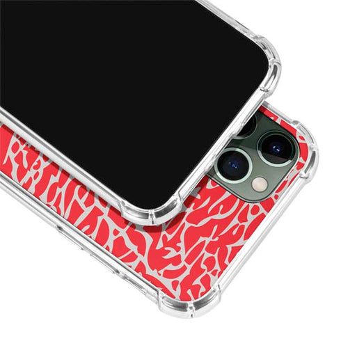 Elephant Print Red iPhone 12 Pro Clear Case