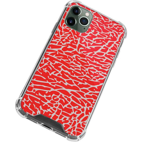 Elephant Print Red iPhone 12 Pro Clear Case