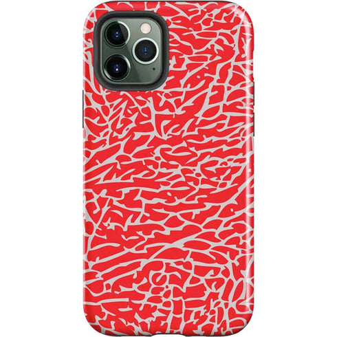 Elephant Print Red iPhone 12 Pro Impact Case