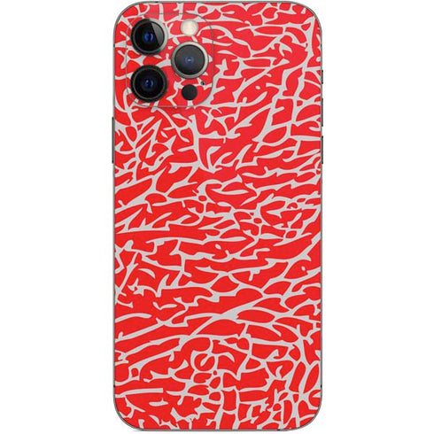 Elephant Print Red iPhone 12 Pro Skin