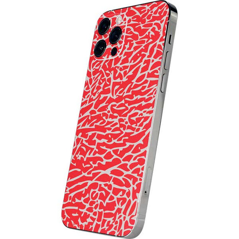 Elephant Print Red iPhone 12 Pro Skin