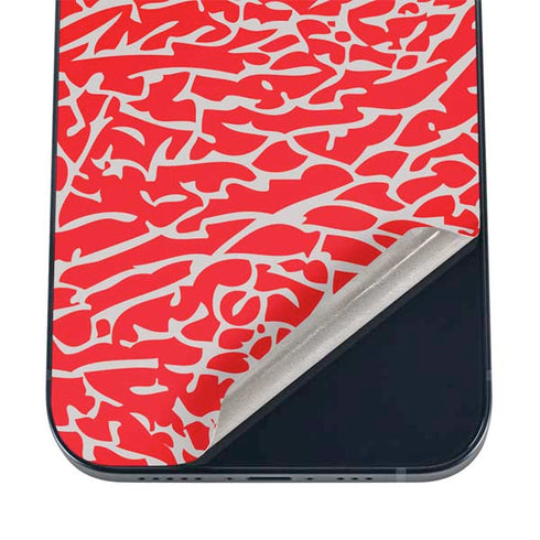 Elephant Print Red iPhone 12 Skin