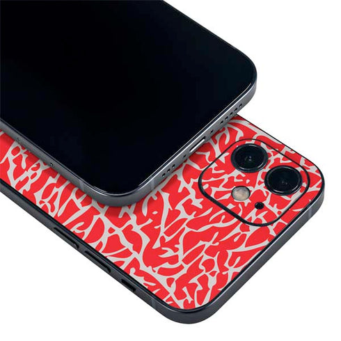 Elephant Print Red iPhone 12 Skin