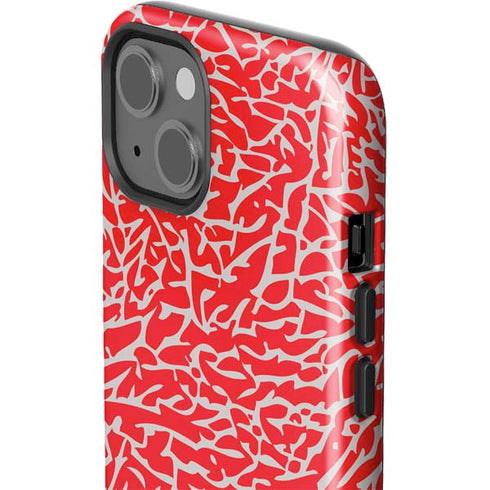 Elephant Print Red iPhone 13 Impact Case