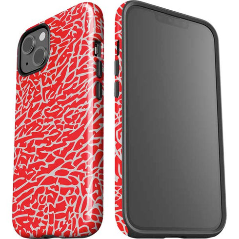 Elephant Print Red iPhone 13 Impact Case