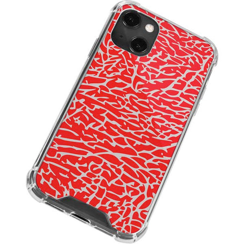 Elephant Print Red iPhone 13 Mini Clear Case