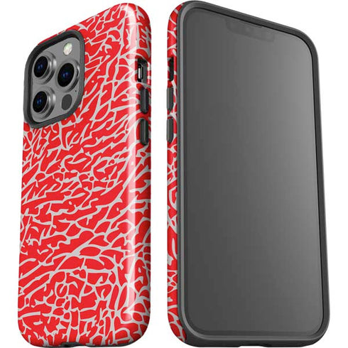 Elephant Print Red iPhone 13 Pro Impact Case