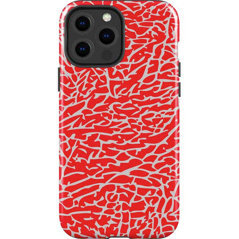Elephant Print Red iPhone 13 Pro Max Impact Case