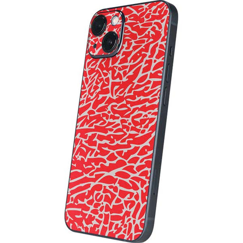Elephant Print Red iPhone 13 Skin