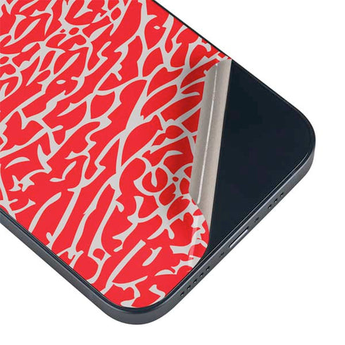 Elephant Print Red iPhone 13 Skin