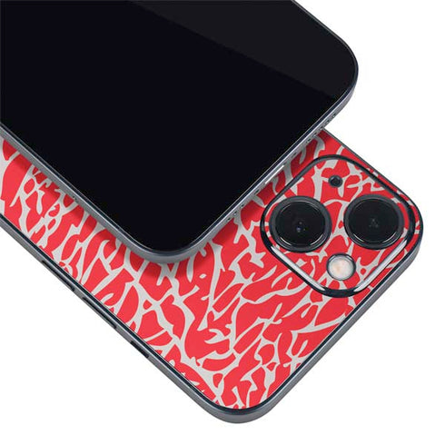 Elephant Print Red iPhone 13 Skin